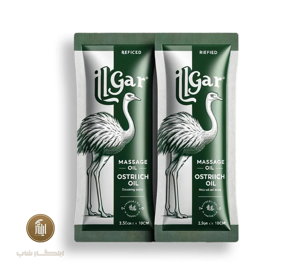 روغن شترمرغ ایلگار ساشه ۱۰ گرمی مناسب ماساژ با رایحه وانیل