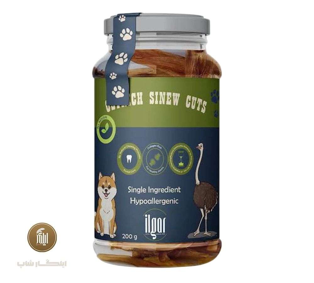 غذای تشویقی تاندون شترمرغ برای سگ و گربه